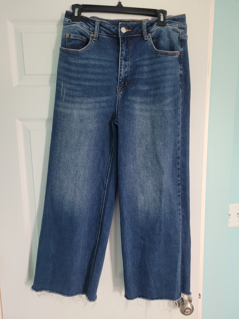 TNR Size 30 High-Waist Wide-Leg Women's Jeans - Blue